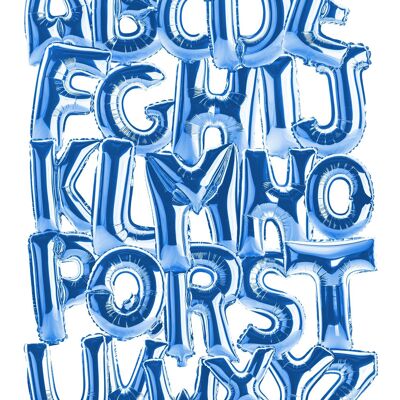 Ballons en aluminium Alphabet Éducatif Imprimé Bleu - 50x70 - Mat