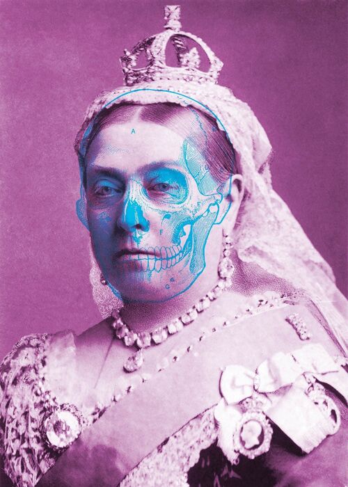 Queen Victoria Skull Colour Print - 50x70 - Matte