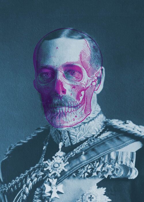 King George V Skull Colour Print - 50x70 - Matte