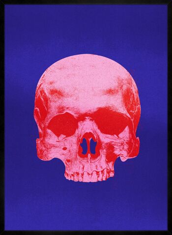 Pop Art Warhol Style Crâne Bleu & Rose Imprimé - 50x70 - Mat 3