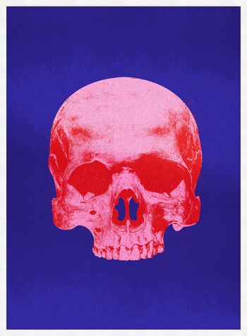 Pop Art Warhol Style Crâne Bleu & Rose Imprimé - 50x70 - Mat 4