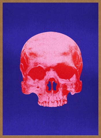 Pop Art Warhol Style Crâne Bleu & Rose Imprimé - 50x70 - Mat 5