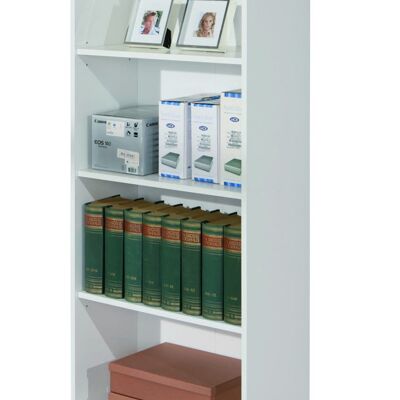 Dmora Libreria con quattro ripiani, colore bianco, cm 60 x 145 x 30