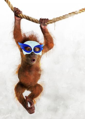 Super orang-outan! Imprimé Animal Petits Héros - 50x70 - Mat 1