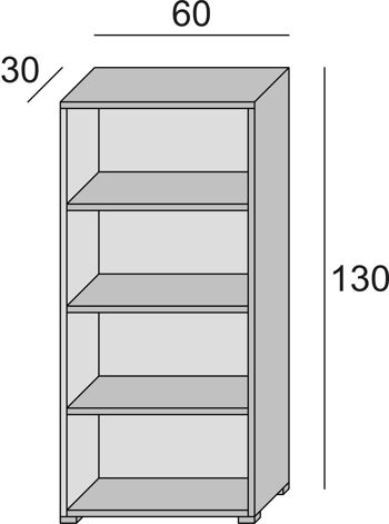 Bibliothèque Dmora Giacinto, Bibliothèque avec 3 étagères réglables, Bibliothèque, Meuble mural avec étagères, Made in Italy, Cm 60x30h130, Blanc et Ciment 3