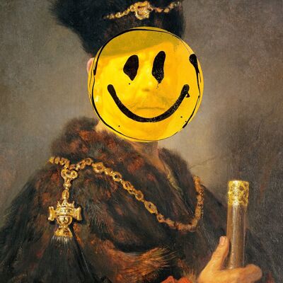 Nobleman Smiley Painting Print - 50x70 - Opaco