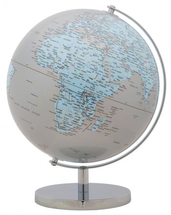 Dmora Globe Décoratif, Plastique et Fer, Couleur Argent, Dimensions : 25 x 25 x 34 cm 1