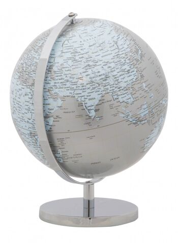 Dmora Globe Décoratif, Plastique et Fer, Couleur Argent, Dimensions : 25 x 25 x 34 cm 3