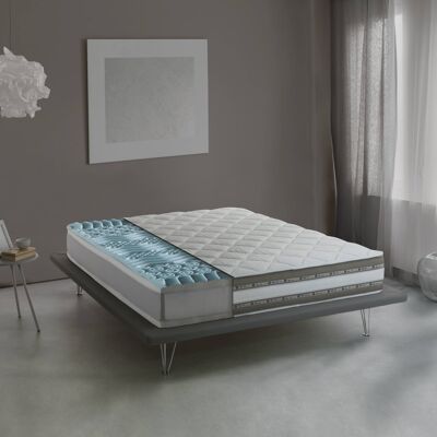 Dmora Materasso matrimoniale Naike, Materasso sfoderabile in Memory Foam e Gel Waterfoam, 100% Made in Italy, Antiacaro e Anallergico, cm 160x200 h27