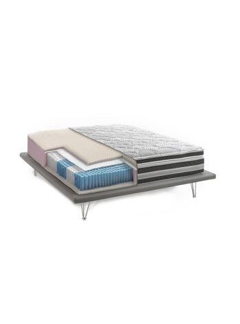 Dmora Elettra carré et demi-matelas, déhoussable en mousse à mémoire de forme et microressorts ensachés, 100% Made in Italy, anti-acarien et hypoallergénique, cm 120x190 h32 2