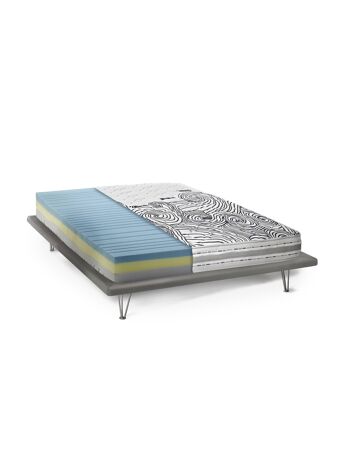 Matelas simple et demi Dmora Erica, matelas en mousse à mémoire de forme et en mousse d'eau avec revêtement amovible, 100% Made in Italy, anti-acariens et hypoallergénique, cm 120x190 h 22 2