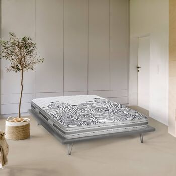 Matelas simple et demi Dmora Erica, matelas en mousse à mémoire de forme et en mousse d'eau avec revêtement amovible, 100% Made in Italy, anti-acariens et hypoallergénique, cm 120x190 h 22 3