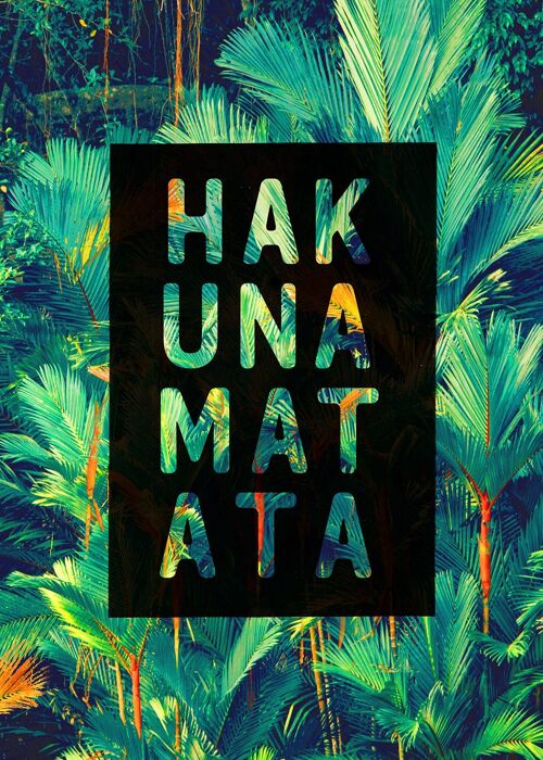 Hakuna Matata Lion King Quote Tropical Print - 50x70 - Matte