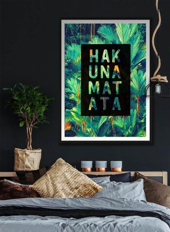 Hakuna Matata Lion King Quote Tropical Print - 50x70 - Mat 2