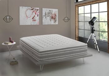 Dmora Luisa carré et demi-matelas, orthopédique en mousse à mémoire de forme et microressorts ensachés, 100% Made in Italy, anti-acarien et hypoallergénique, cm 120x190 h37 4