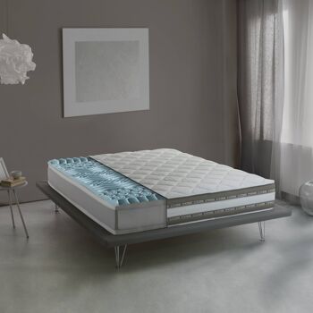 Matelas simple Dmora Odessa, matelas en mousse à mémoire de forme et gel Waterfoam avec revêtement amovible, 100% Made in Italy, anti-acarien et hypoallergénique, cm 80x190 h27 1