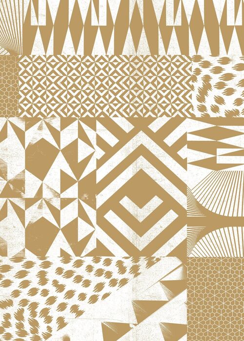 Geometric Segments Gold Print - 50x70 - Matte