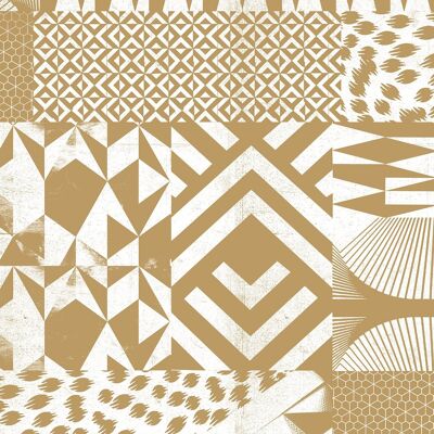 Geometric Segments Gold Print - 50x70 - Matte