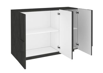 Dmora Meuble d'entrée avec 3 portes et étagères internes, Made in Italy, Entrée moderne, Buffet d'entrée, 121x38h86 cm, Ash Grey 3