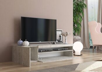 Dmora Meubles de salon Meuble TV, Made in Italy, Buffet pour TV avec 2 portes, Meuble TV de salon, cm 150x40h37, Ciment 3