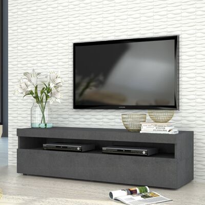 Dmora Mobile da soggiorno Porta TV, Made in Italy, Supporto per TV a 1 anta, Credenza da salotto, cm 130x45h36, Grigio Cenere