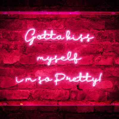 Kiss Myself Neon Lyrics Quote Print - 50 x 70 - Opaco
