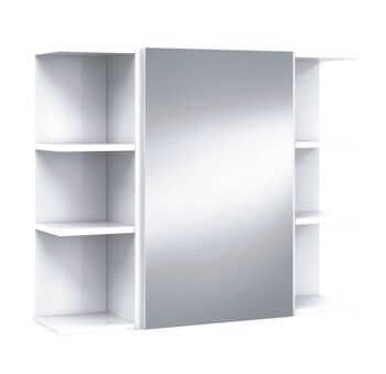 Dmora Tacoma Armoire murale de salle de bain, Armoire colonne suspendue pour salle de bain, Armoire d'angle avec 3 étagères ouvertes, 20x20h65 cm, Blanc 3