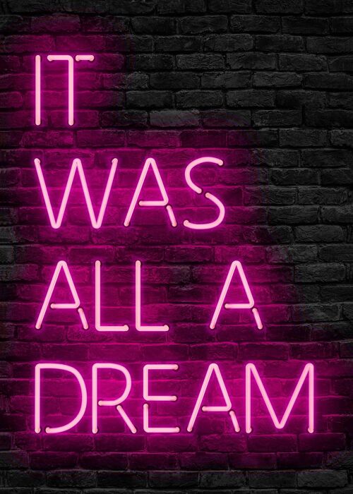 It Was All A Dream Neon Print Pink - 50x70 - Matte