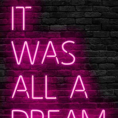 It Was All A Dream Neon Print Pink - 50x70 - Matte