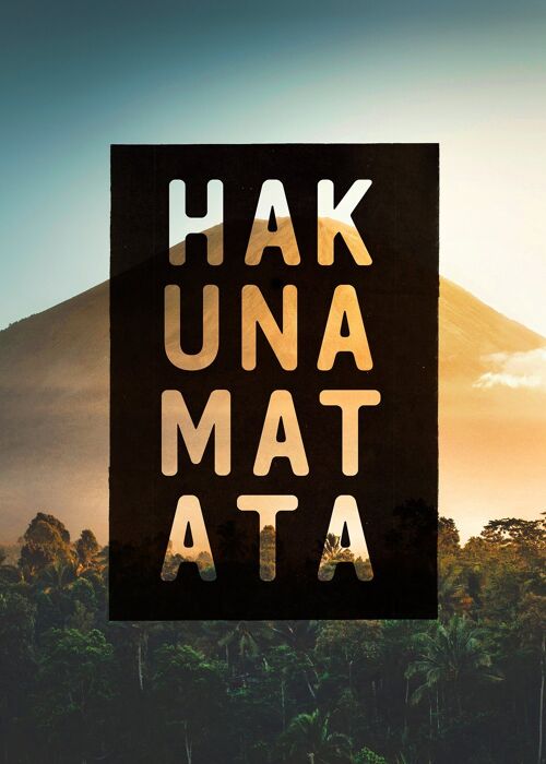 Hakuna Matata Lion King Quote Sunset Print - 50x70 - Matte