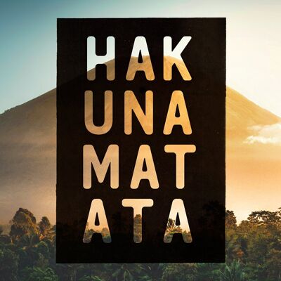 Hakuna Matata Lion King Quote Sunset Print - 50 x 70 - Mate