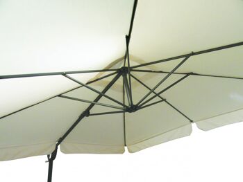 Dmora Parasol en aluminium, tissu couleur écru et structure anthracite, Mesure 250 x 250 x 250 cm 6