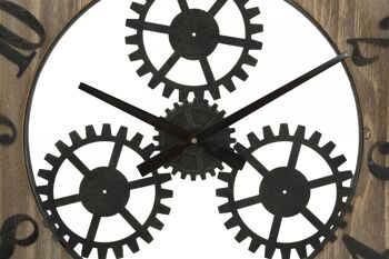 Horloge murale Dmora, Fer et Mdf, Couleur Noir, Dimensions : 60 x 4 x 60 cm 6