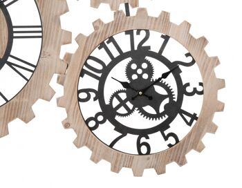 Horloge murale Dmora, Mdf et fer, couleur naturelle, dimensions : 93 x 3 x 74 cm 3