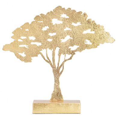 Dmora Pannello con albero, Struttura in ferro, Colore oro, 8 x 41.5 x 40.5 cm