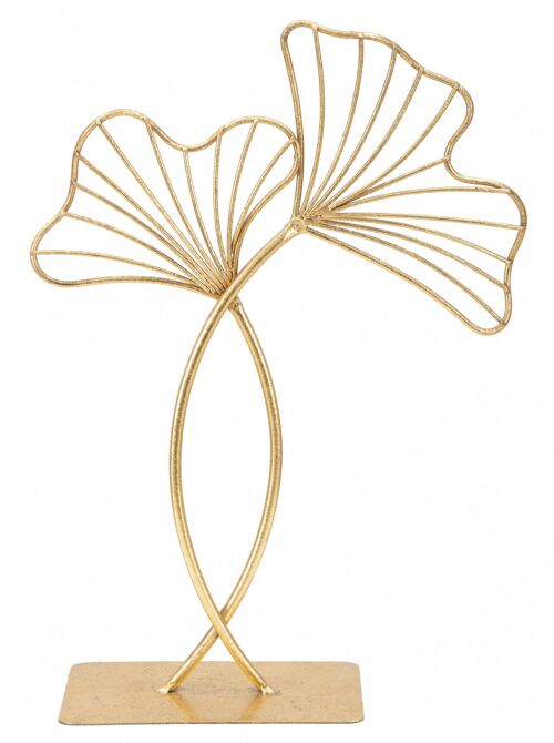 Dmora Pannello floreale, Struttura in ferro, Colore oro, 8,5 x 35 x 25 cm