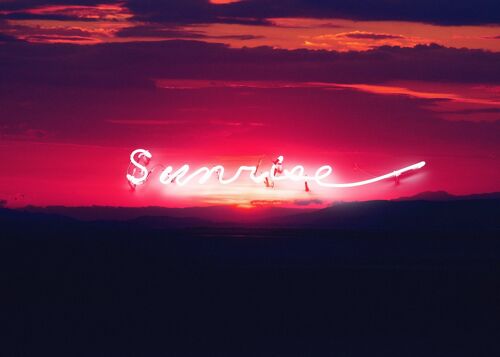 Sunrise Neon Landscape Print - 50x70 - Matte