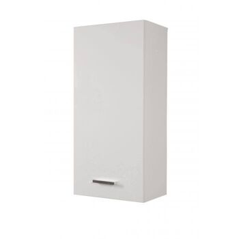 Dmora Armoire murale Bejar, Meuble de rangement mural, Meuble de salle de bain avec 1 porte battante et étagères, Made in Italy, , Blanc 1