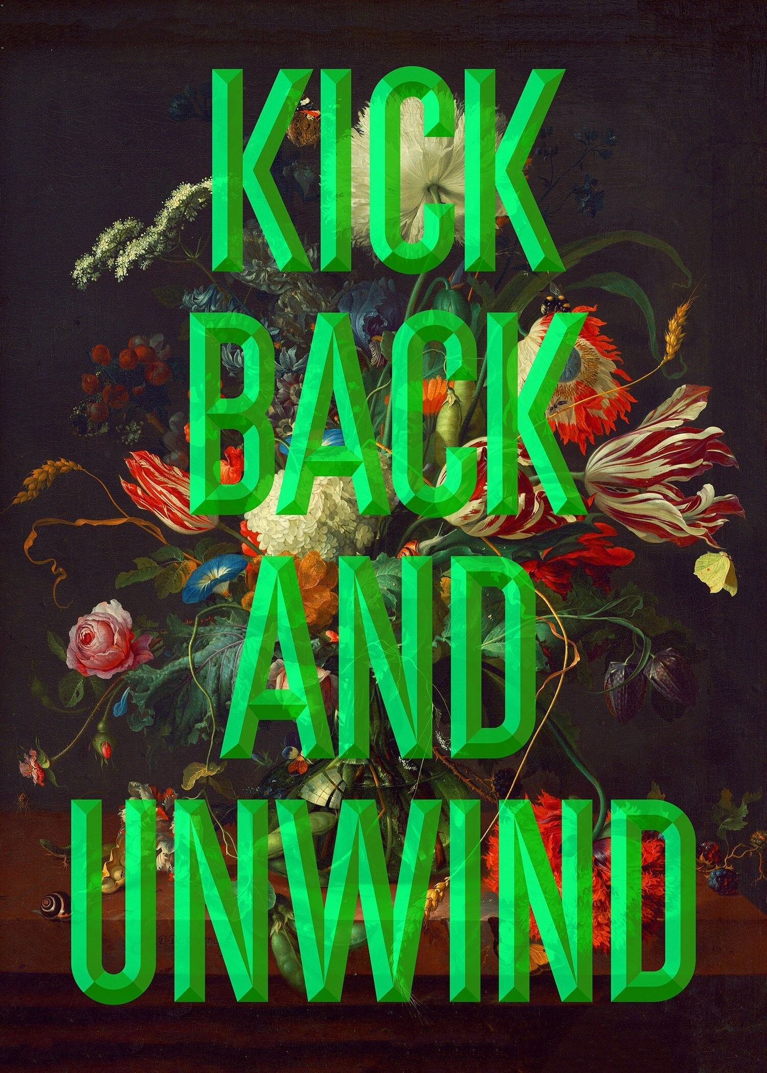 Kick Back Typografie Druck - 50x70 - Matt
