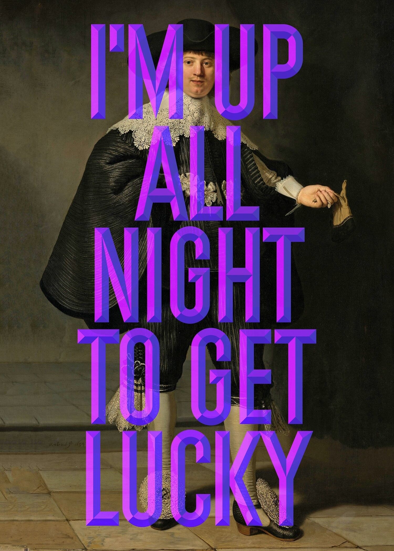 Holen Sie sich Lucky Typography Print - 50x70 - Matt