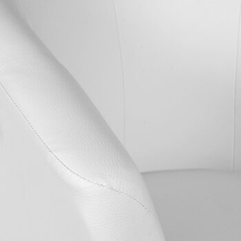 Fauteuil Dmora Abrera, Fauteuil moderne avec revêtement en éco-cuir, Siège de salon design, Cm 64x63h80, Blanc 6