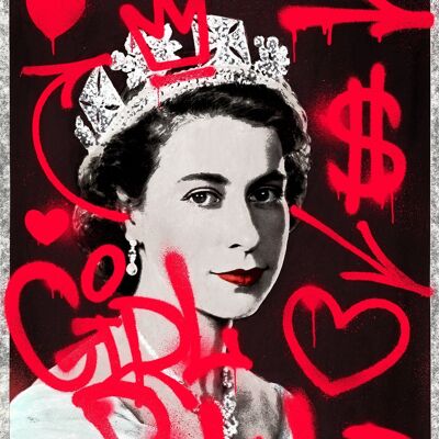 Girl Power Queen Elizabeth Spraypaint Print - 50x70 - Matte