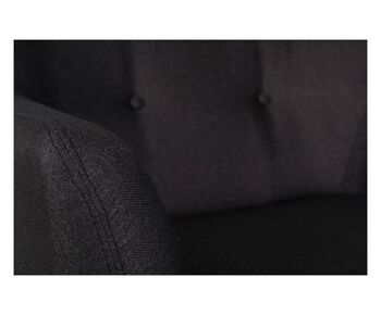 Dmora Fauteuil de salon en tissu, Fauteuil relax moderne, en tissu doux et rembourré, cm 78x85h81, couleur Noir 4