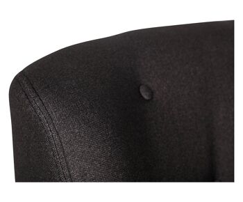 Dmora Fauteuil de salon en tissu, Fauteuil relax moderne, en tissu doux et rembourré, cm 78x85h81, couleur Noir 5