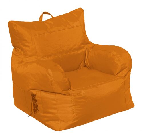 Dmora Poltrona imbottita con braccioli, colore arancione, Misure 80 x 80 x 80 cm