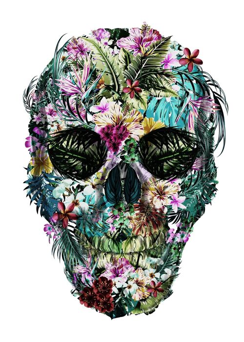Tropical Skull White Print - 50x70 - Matte