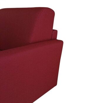 Fauteuil convertible Dmora en lit avec revêtement en tissu amovible et matelas inclus, Made in Italy, cm 109 x 95/220 x 91, couleur Rouge 4