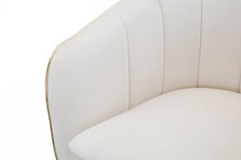 Fauteuil Dmora, Bois de Pin et Éponge et Métal et Polyester, Couleur Crème, Dimensions : 62 x 58 x 78 cm 6