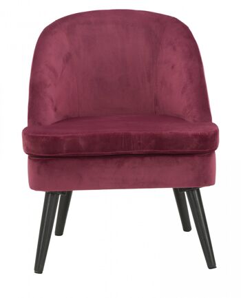 Fauteuil Dmora, Bois et Éponge et Velours Synthétique, Couleur Bordeaux, Dimensions : 59 x 67 x 76 cm 4