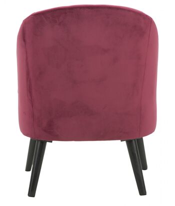 Fauteuil Dmora, Bois et Éponge et Velours Synthétique, Couleur Bordeaux, Dimensions : 59 x 67 x 76 cm 6